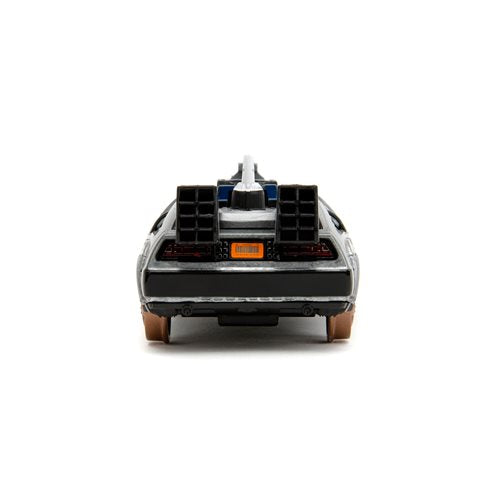 Back to the Future Part III die-cast 1:32 scale "Hollywood Rides" DeLorean Time Machine (railroad) (ONLINE ORDER ONLY)