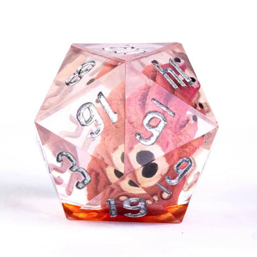 Red Beholder 22mm D20 DND Roll a D20 Dice Handmade Sharp Resin (Online Only)