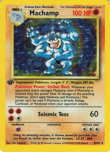 Machamp (8/102) (Shadowed Border) [Base Set 1st Edition] (Online Only)
