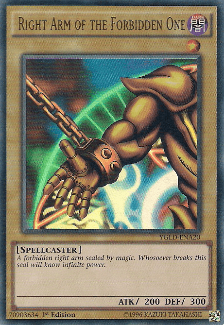 Right Arm of the Forbidden One [YGLD-ENA20] Ultra Rare (ONLINE ORDER ONLY)