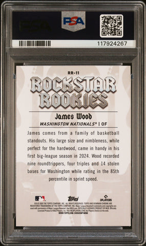 Graded 2025 Topps Bowman James Wood #RR11 Rockstar Rookies Rookie RC Baseball Card PSA 10 Gem Mint (ONLINE ORDER ONLY)