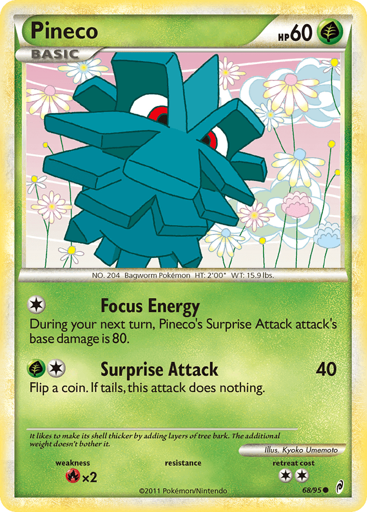 Pineco (68/95) [HeartGold & SoulSilver: Call of Legends] (Online Only)