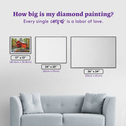 Diamond Art Club – Red Covered Bridge Diamond Painting (Round Drill, 17" x 13") (ONLINE ORDER ONLY)