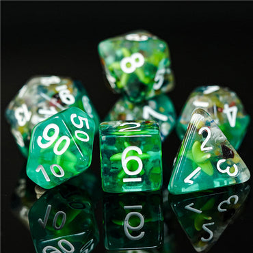 Sea Green Starfish Dice 7-Dice Set Resin Dungeons and Dragons Dice (Online Only)