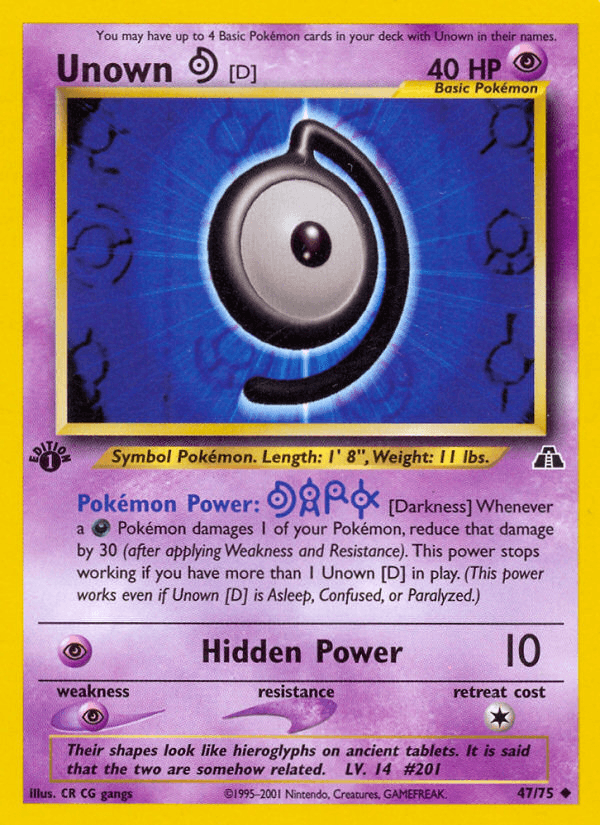 Unown [D] (47/75) [Neo Discovery 1st Edition] (Online Only)
