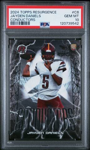 Graded 2024 Topps Resurgence Jayden Daniels #C6 Conductors Rookie RC Football Card PSA 10 Gem Mint (ONLINE ORDER ONLY)