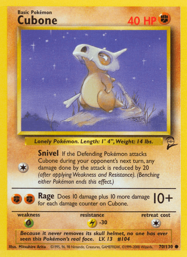 Cubone (70/130) [Base Set 2] (Online Only)