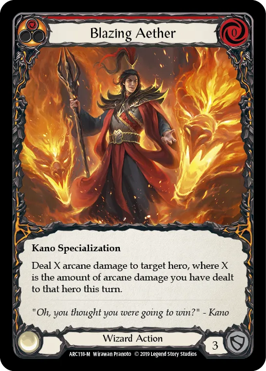 Blazing Aether [ARC118-M] (Arcane Rising)  1st Edition Rainbow Foil - Anime Imports LLC