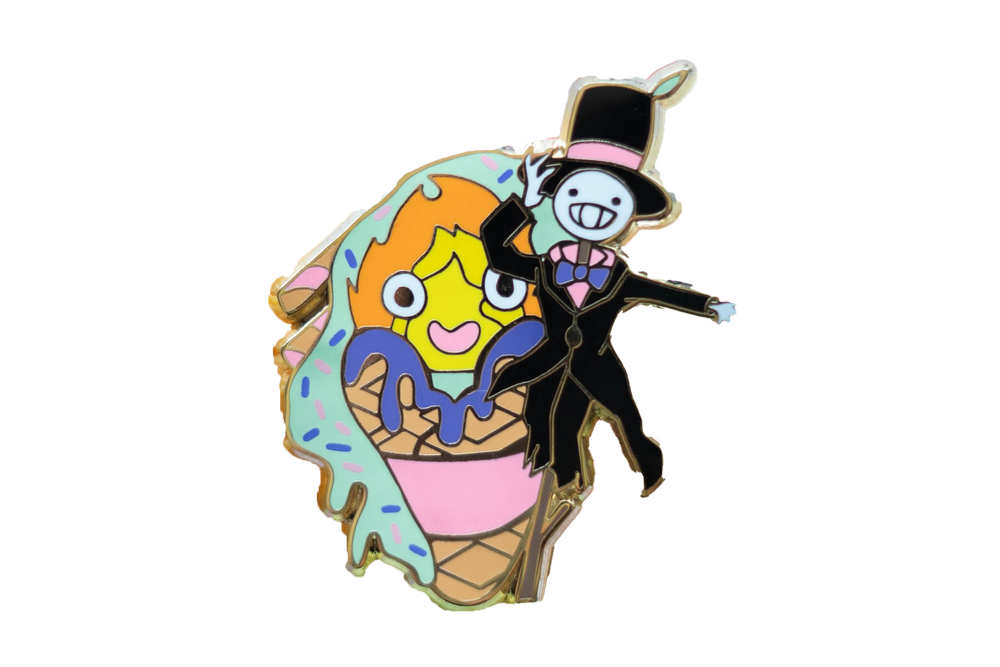 Studio Ghibli Calcifer and Turnip Head Ice Cream Enamel Pin (ONLINE ORDER ONLY)