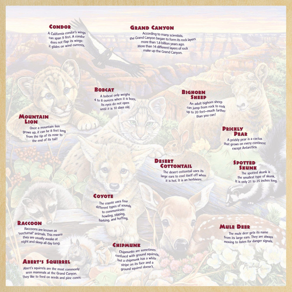 Jr. Ranger - Wildlife of the Grand Canyon 48 Piece Wood Jigsaw Puzzle (ONLINE ORDER ONLY)