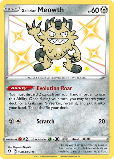 Galarian Meowth (SV086/SV122) [Sword & Shield: Shining Fates] (Online Only)