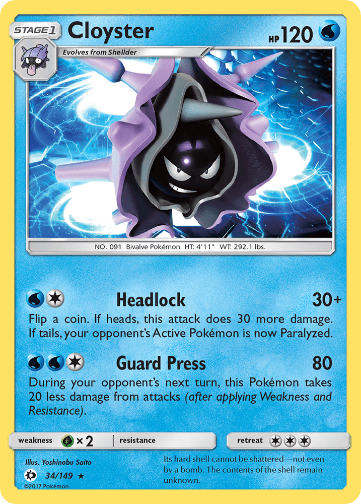 Cloyster (34/149) [Sun & Moon: Base Set] (Online Only)
