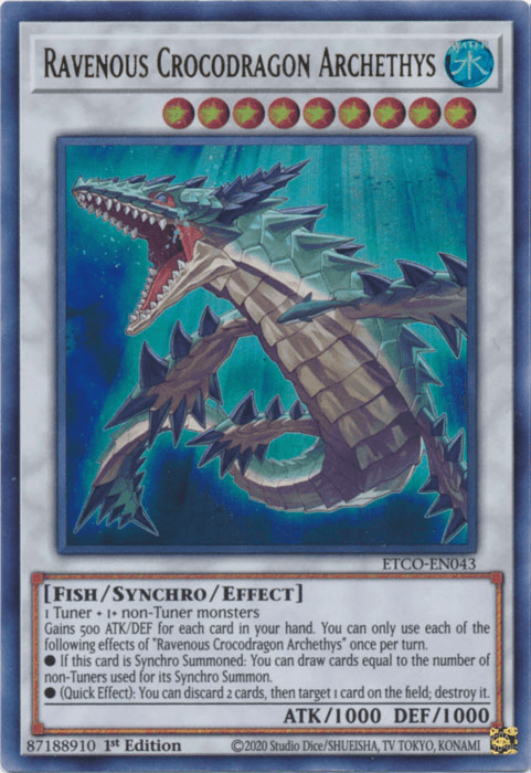 Ravenous Crocodragon Archethys [ETCO-EN043] Ultra Rare (ONLINE ORDER ONLY)