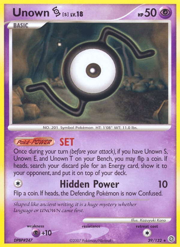 Unown S (39/132) [Diamond & Pearl: Secret Wonders] (Online Only)