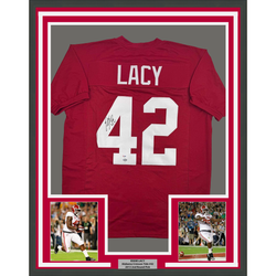 Framed Autographed/Signed Eddie Lacy 35x39 Alabama Red College Football Jersey PSA COA