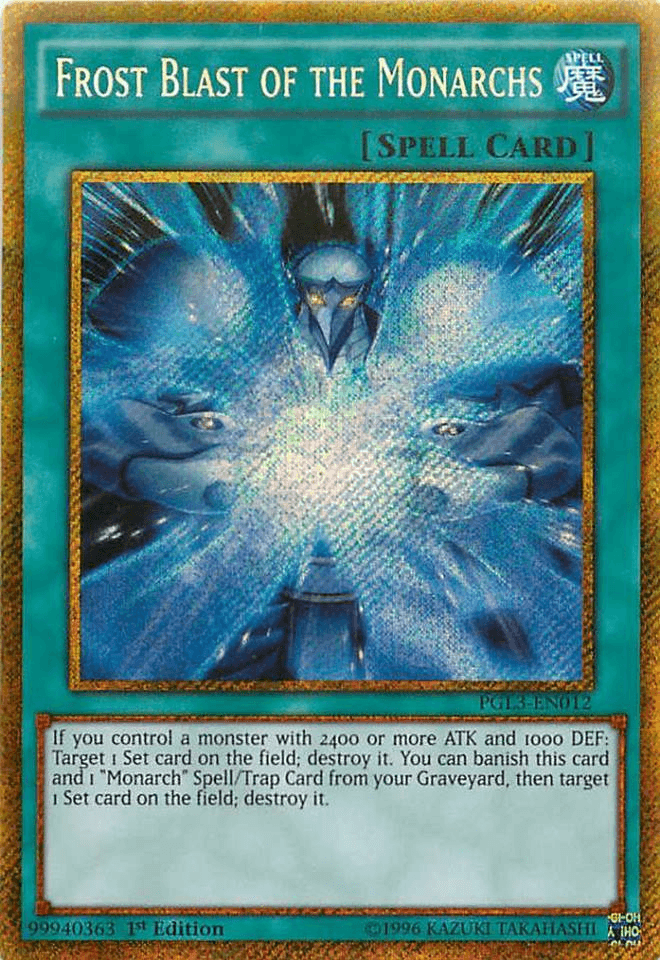 Frost Blast of the Monarchs [PGL3-EN012] Gold Secret Rare (ONLINE ORDER ONLY)
