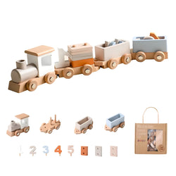 Small Wooden Train and Wooden Trailer Trolley Toys (ONLINE ORDER ONLY)