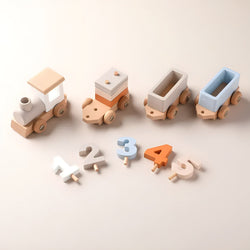 Small Wooden Train and Wooden Trailer Trolley Toys (ONLINE ORDER ONLY)