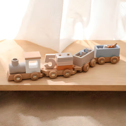 Small Wooden Train and Wooden Trailer Trolley Toys (ONLINE ORDER ONLY)