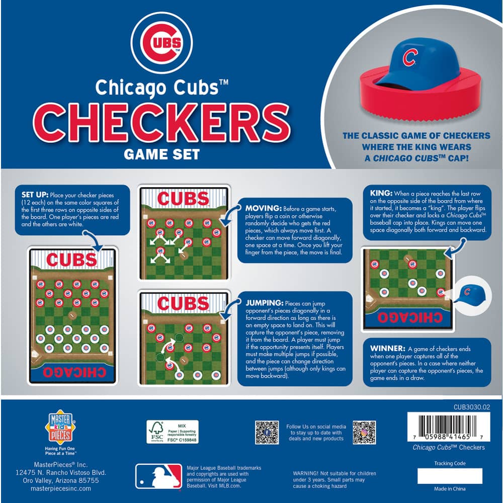 Chicago Cubs Checkers Board Game