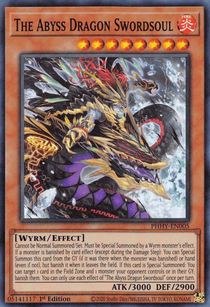 The Abyss Dragon Swordsoul [PHHY-EN005] Super Rare (ONLINE ORDER ONLY)