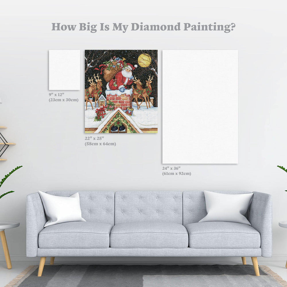 Diamond Art Club – Santa in the Chimney Christmas Diamond Painting (Square Drill, 22" x 25") (ONLINE ORDER ONLY)