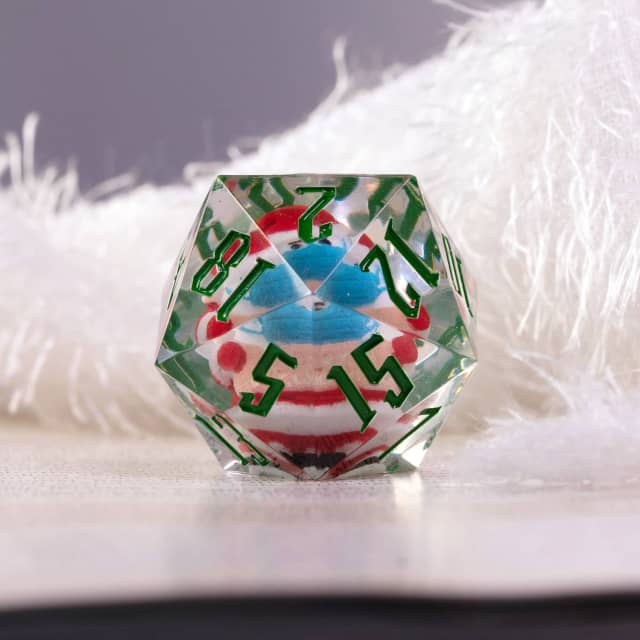 Masked Santa Holiday d20 Dice 33mm Christmas Dice (2021) (Online Only)