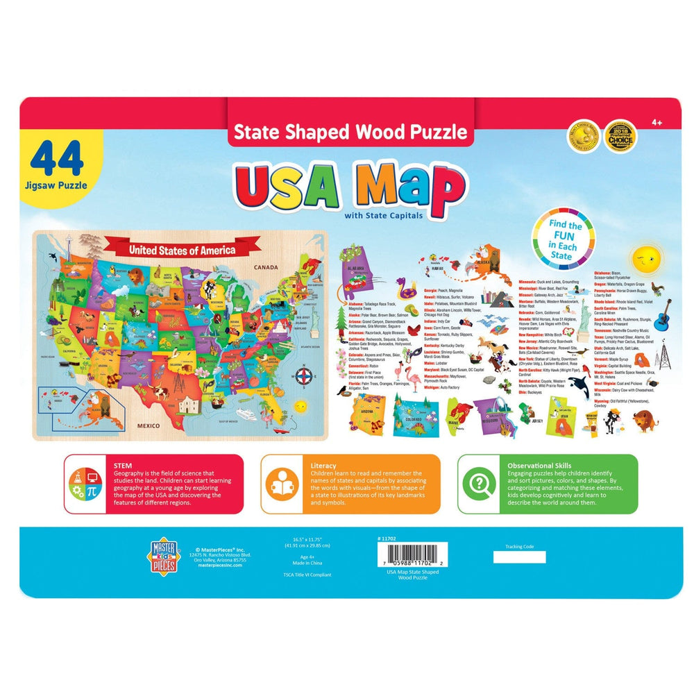USA Map - 44 Piece Wood Jigsaw Puzzle (ONLINE ORDER ONLY)