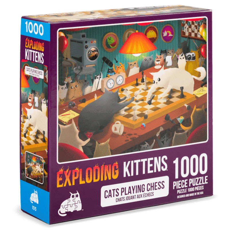 Puzzle: Exploding Kittens - Cats Playing Chess (ONLINE ORDER ONLY)