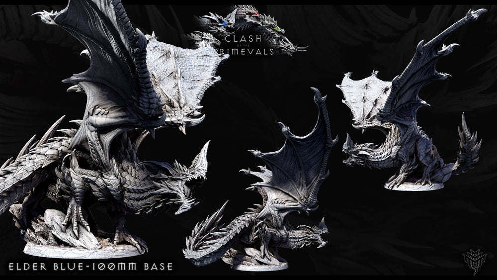 Elder Blue Dragon Miniature - Clash of the Primevals (ONLINE ORDER ONLY)