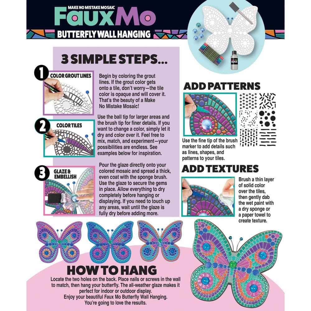 Faux Mo - Porcelain Butterfly Wall Art Craft Kit (ONLINE ORDER ONLY)