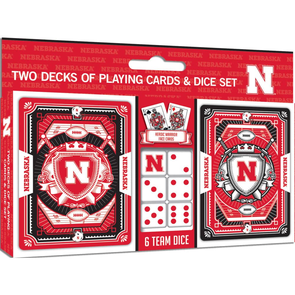 Nebraska Cornhuskers - 2-Pack Playing Cards & Dice Set
