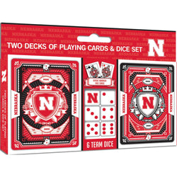 Nebraska Cornhuskers - 2-Pack Playing Cards & Dice Set