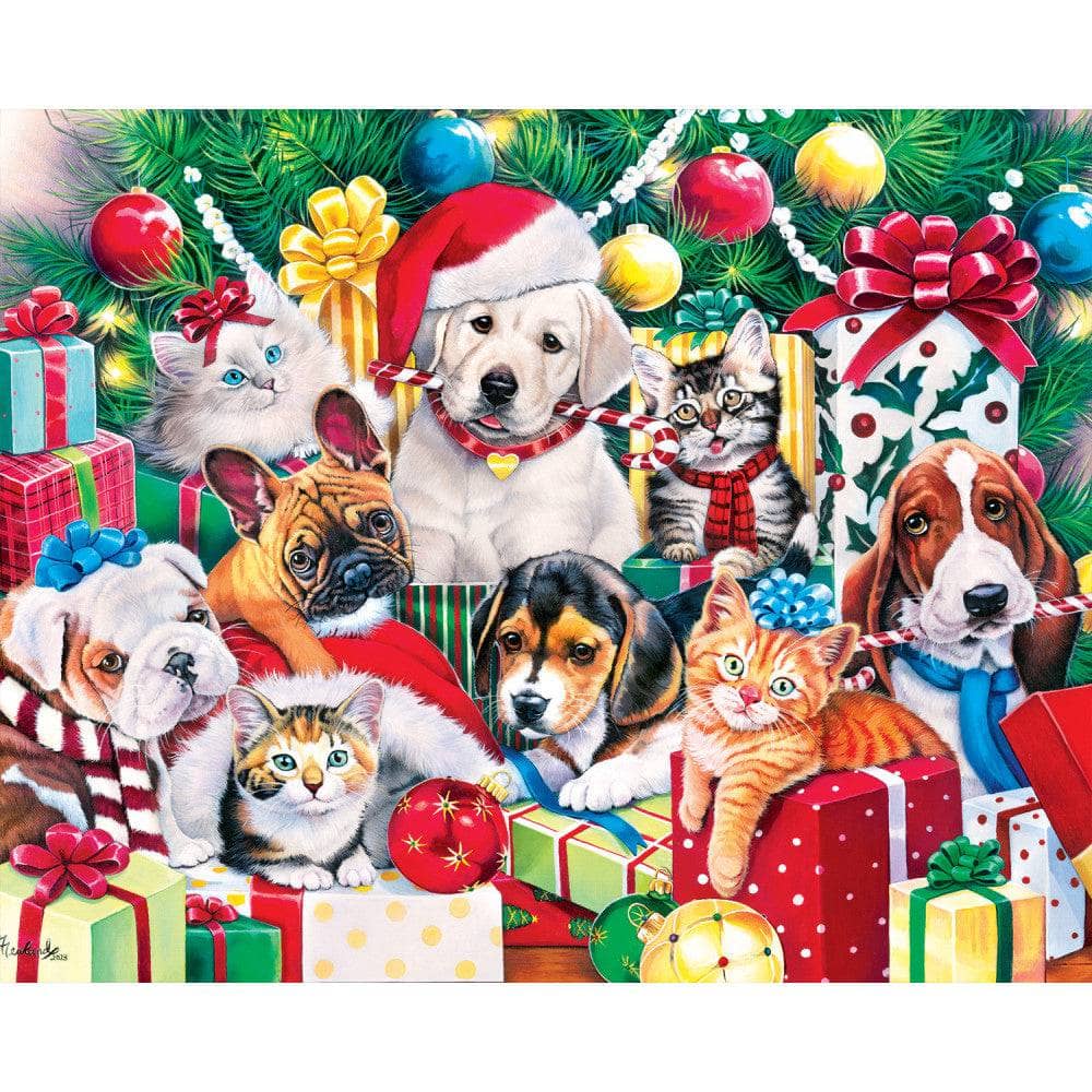 Holiday Puppies & Kitties 4-Pack 100 Piece Jigsaw Puzzles (ONLINE ORDER ONLY)