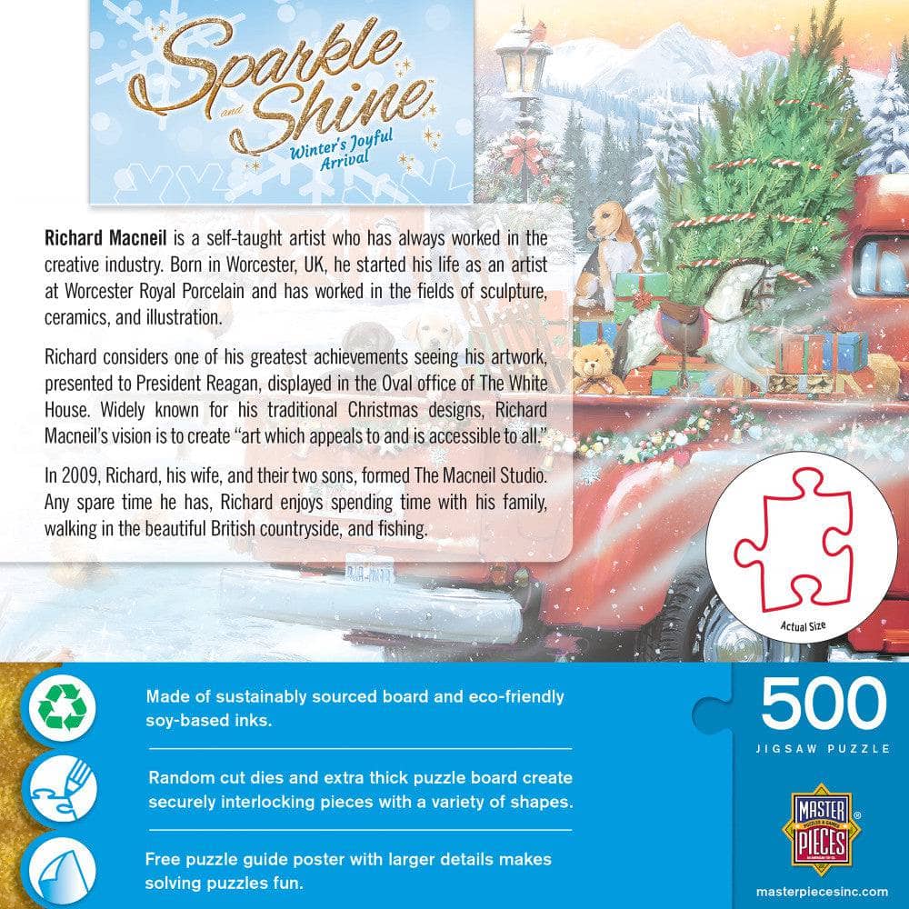 Sparkle & Shine - Winter's Joyful Arrival 500 Piece Glitter Jigsaw Puzzle