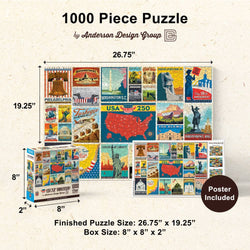 Vintage Posters - USA 250th Anniversary 1000 Piece Jigsaw Puzzle