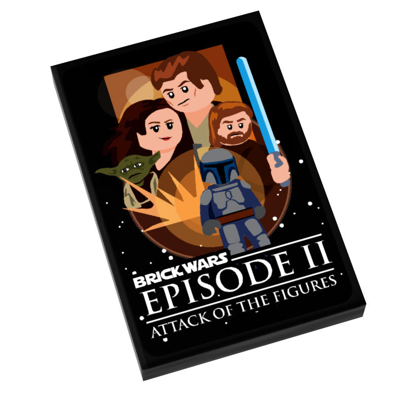 Brick Wars: Attack of the Figures (EP. 2) Movie Tile Cover (2x3 Tile) made using LEGO part - B3 Customs (Online Order Only)