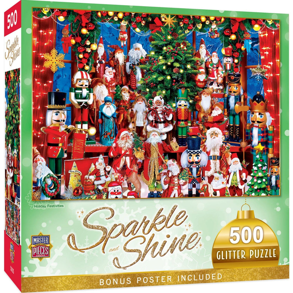 Sparkle & Shine - Holiday Festivities 500 Piece Glitter Jigsaw Puzzle (ONLINE ORDER ONLY)