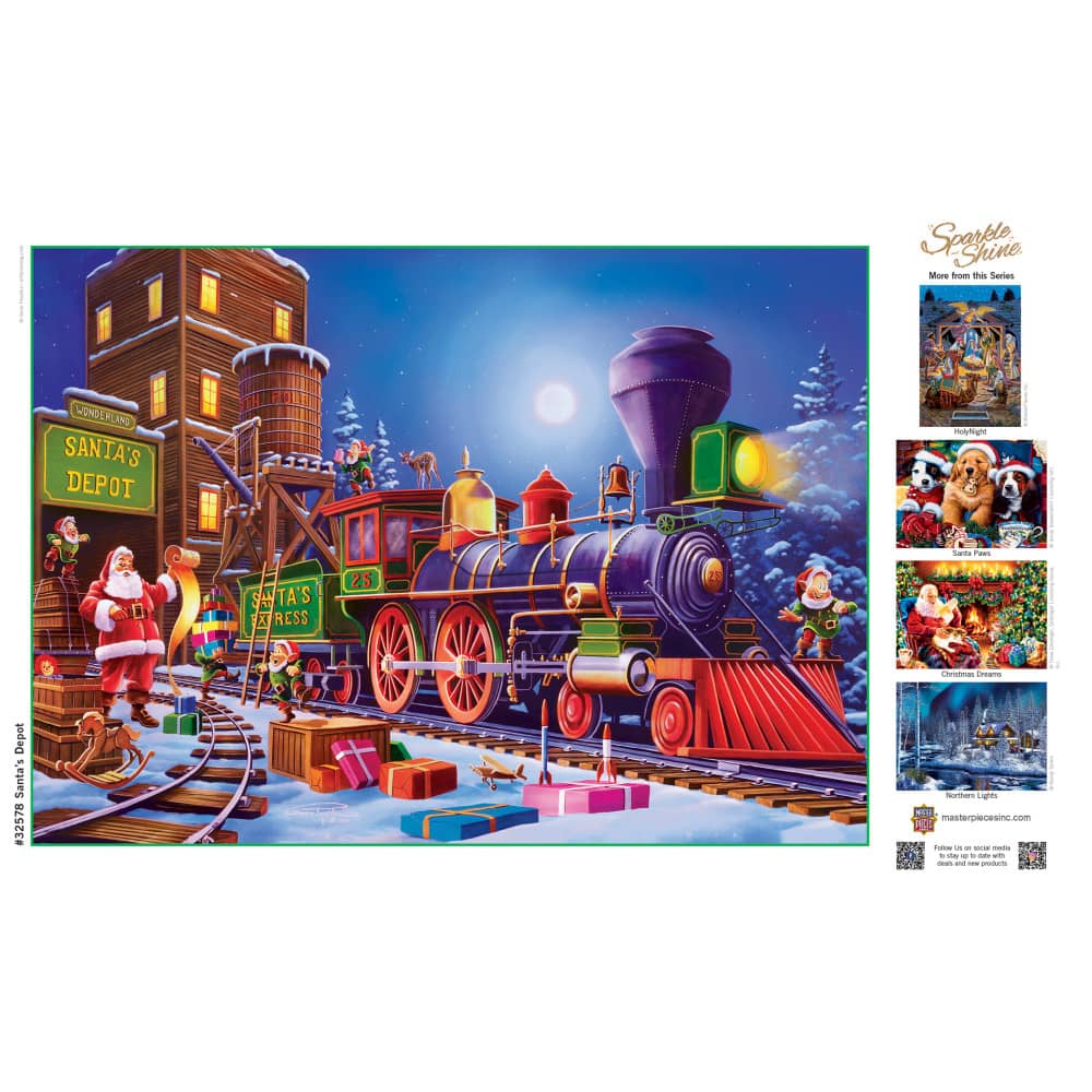 Sparkle & Shine - Santa's Depot 500 Piece Glitter Jigsaw Puzzle