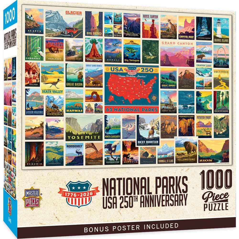Vintage Posters - National Parks 250th Anniversary 1000 Piece Jigsaw Puzzle