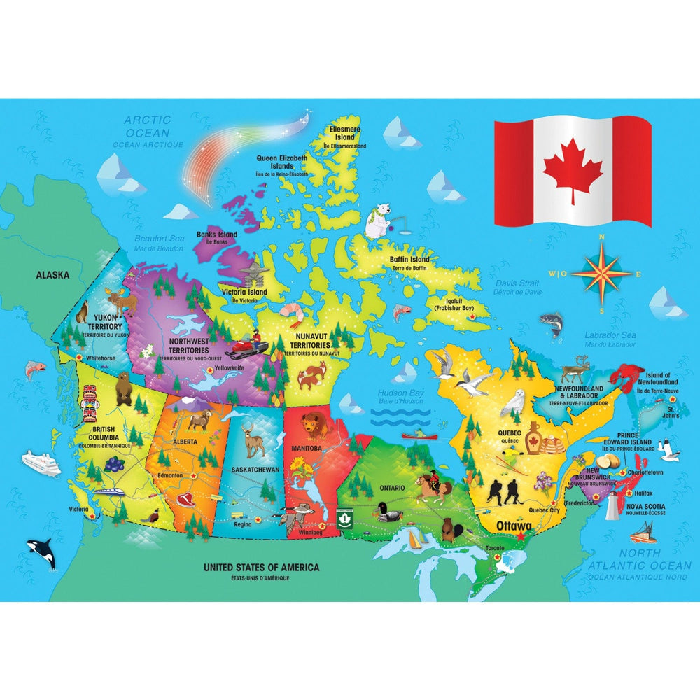 Explorers - Canada Map 60 Piece Jigsaw Puzzle (ONLINE ORDER ONLY)