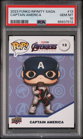 2023 UPPER DECK FUNKO POP MARVEL  CAPTAIN AMERICA  #13  PSA 10 (Online Order Only)