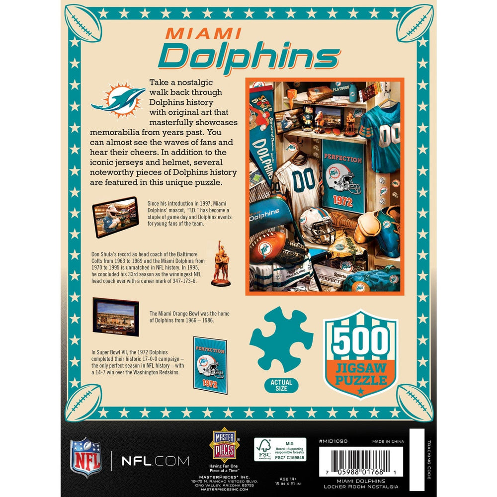 Miami Dolphins - Locker Room 500 Piece Jigsaw Puzzle (ONLINE ORDER ONLY)