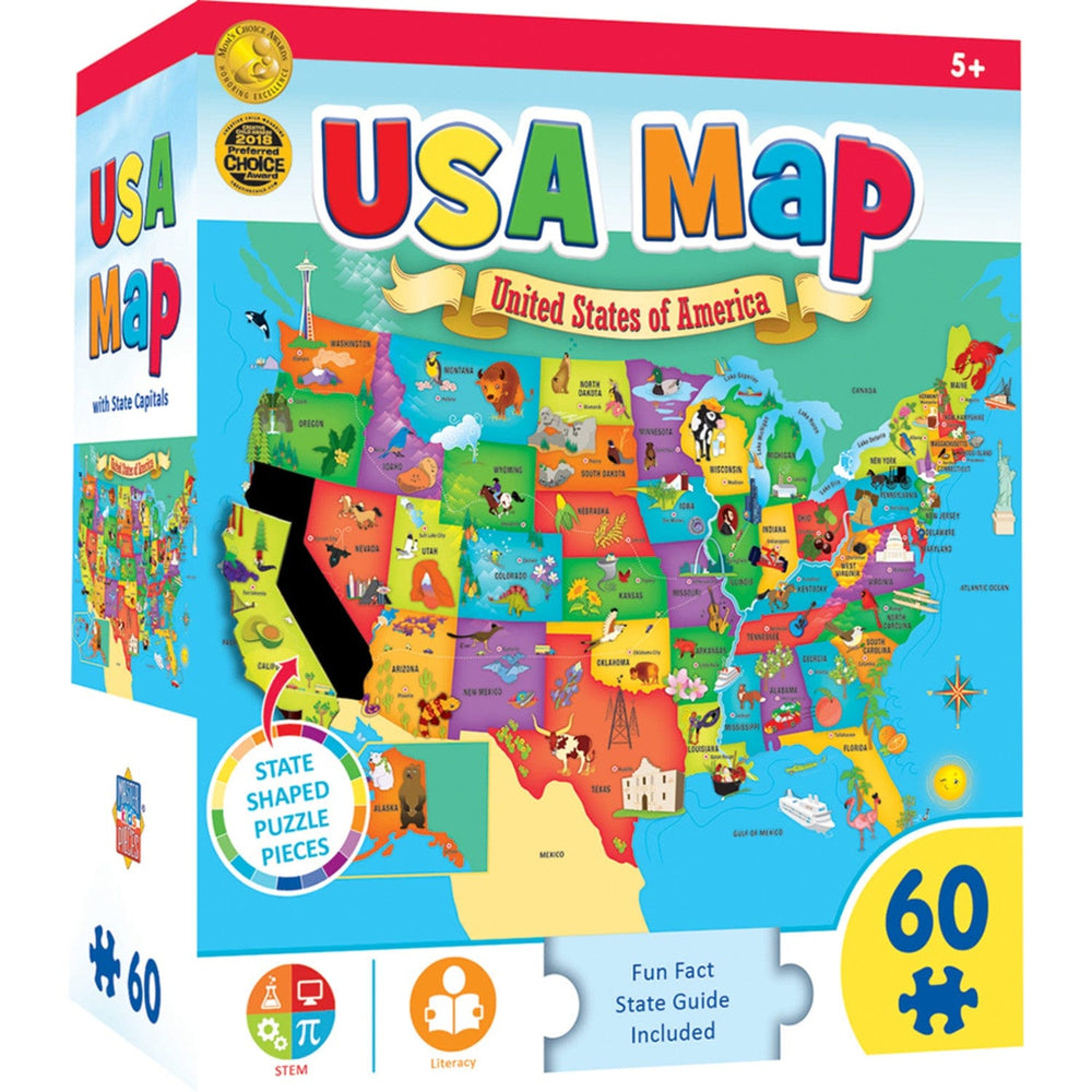 Explorers - USA Map 60 Piece Kids Jigsaw Puzzle (ONLINE ORDER ONLY)