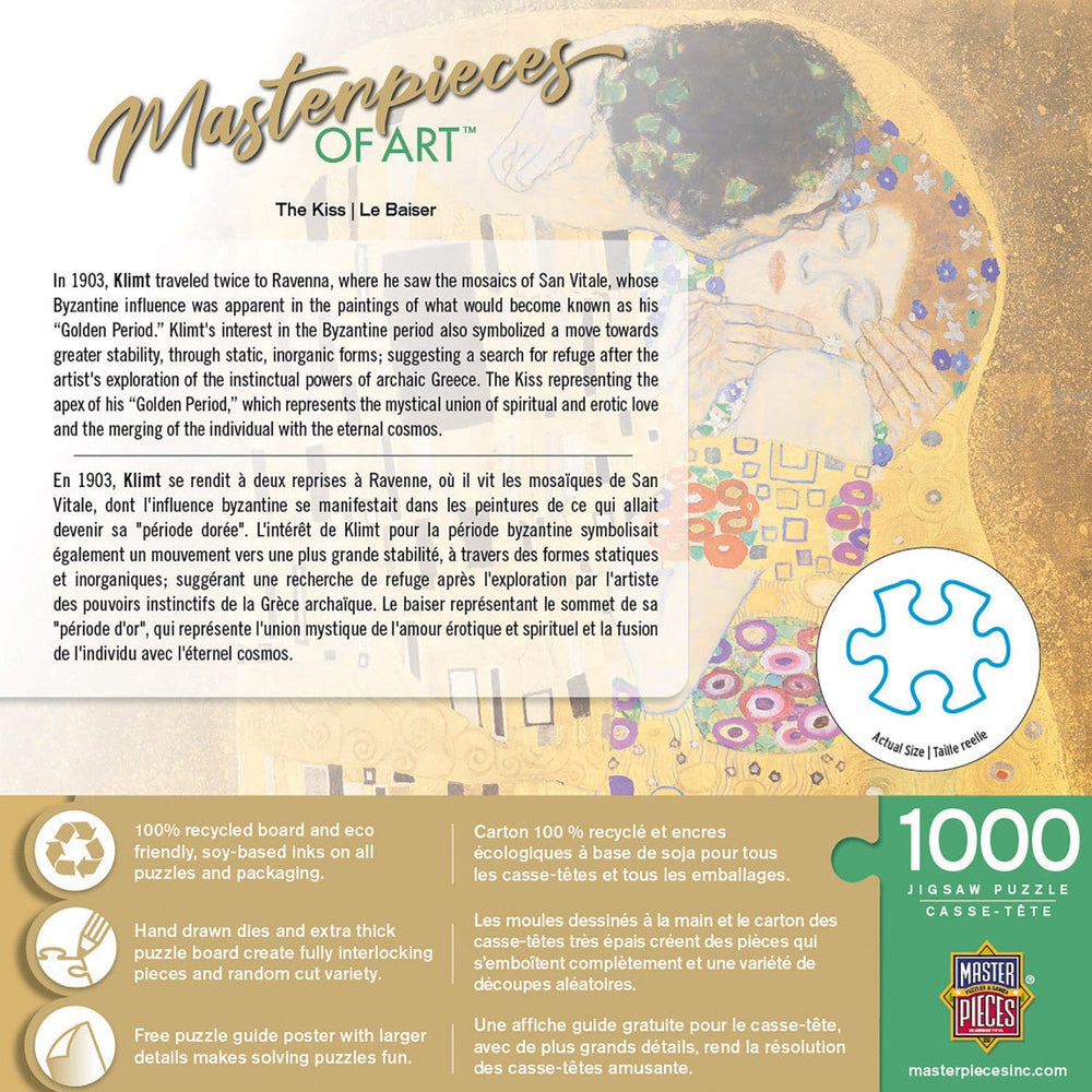 MasterPieces of Art - The Kiss 1000 Piece Jigsaw Puzzle (ONLINE ORDER ONLY)