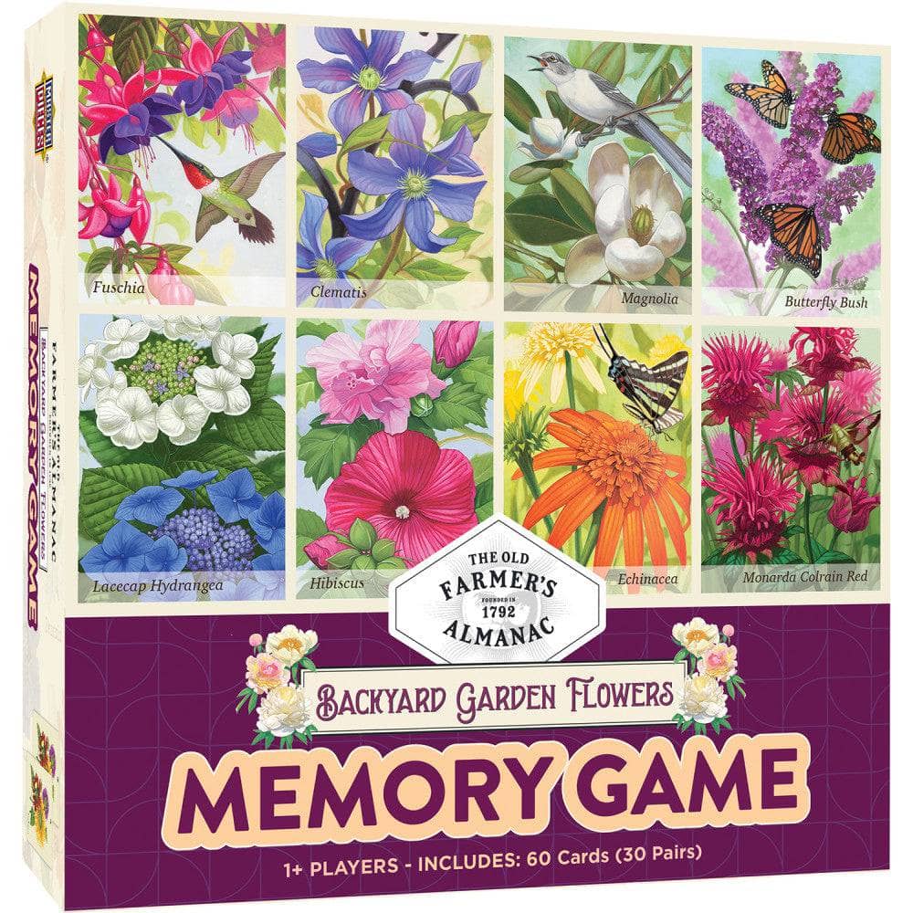 Farmer's Almanac - Backyard Garden Flowers Memory Game