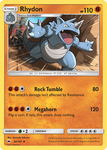 Rhydon (66/147) [Sun & Moon: Burning Shadows] (Online Only)