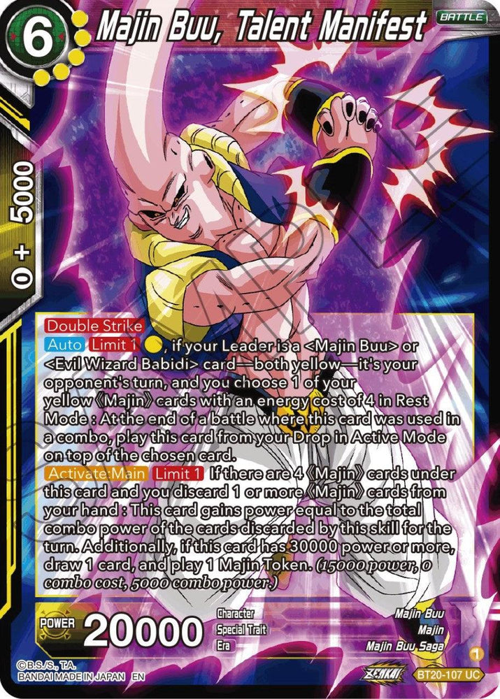 Majin Buu, Talent Manifest (BT20-107) [Power Absorbed] (ONLINE ORDER ONLY)