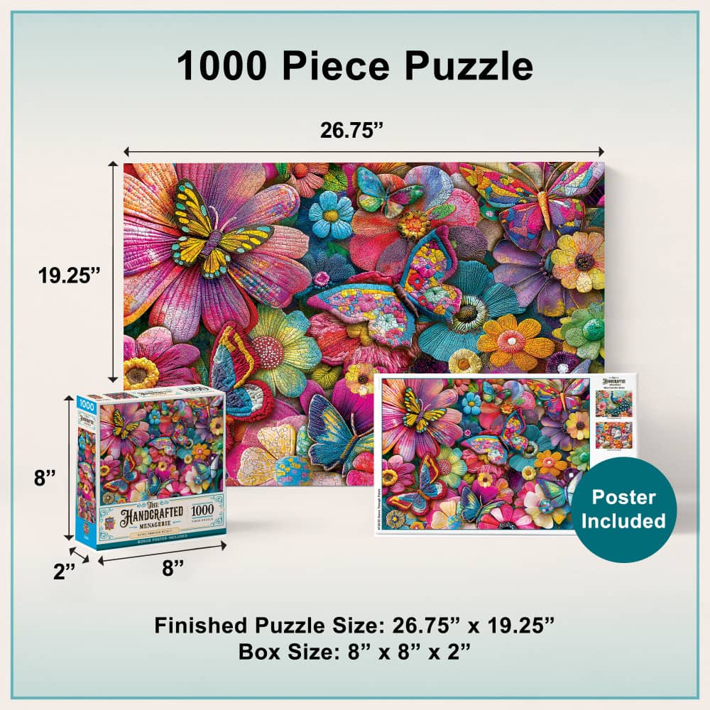 Handcrafted Menagerie - Dance Through Petals 1000 Piece Jigsaw Puzzle