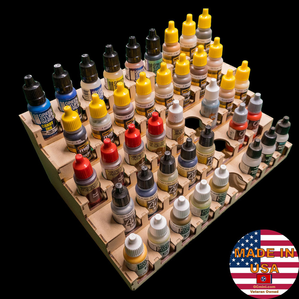 Paint Rack - 26mm, For Vallejo and Army Painter Style Dropper Bottles (Online Order Only) (Online Order Only)